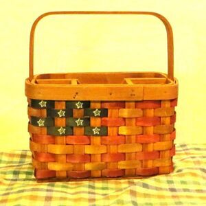 Americana Theme Basket For Table Accessories Summer Patriotic Patio